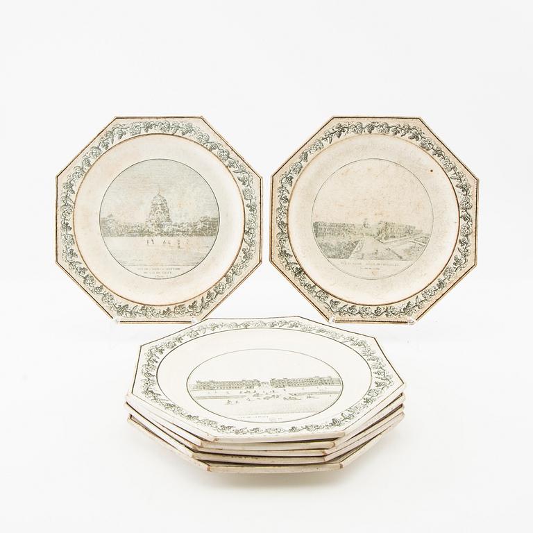 Plates, 6 pcs, Empire Creil, France, earthenware, first half of the 19th century.