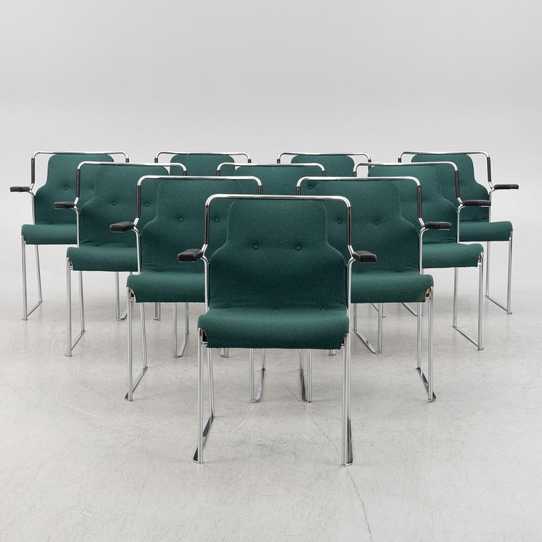 Bruno Mathsson, a set of 10  "Mia" chairs, Bruno Mathsson International.