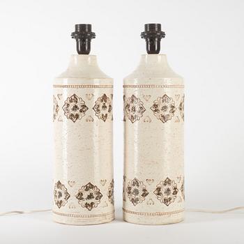 Bordslampor, ett par, Bitossi för Bergboms, 1970-tal.