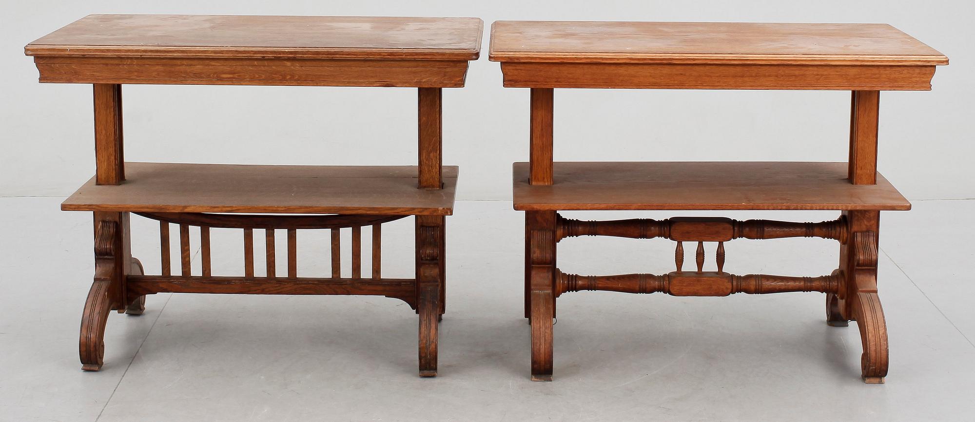 SERVERINGSBORD, 2 st snarlika, nyrenässans, omkring 1900.