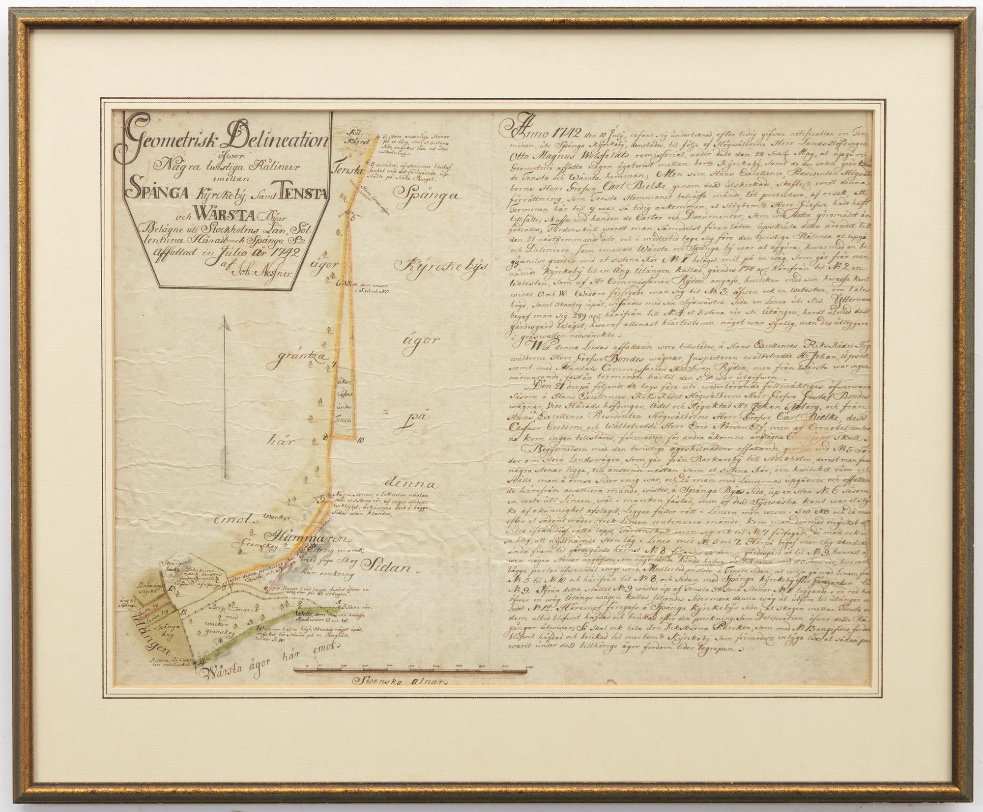 Kartor, 2 st. 1700-tal, Spånga.