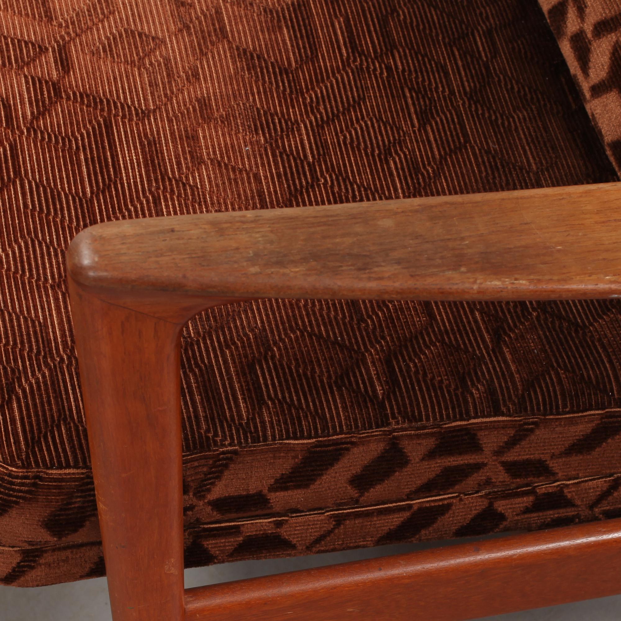 FÅTÖLJ SAMT FOTPALL, "Duxiesta set 4", Folke Ohlsson, Dux, Ljungs industrier AB, Malmö, 1960-tal.