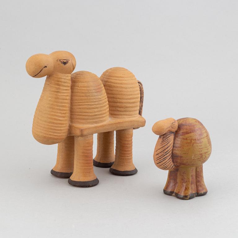 Lisa Larson, two stoneware figurines, 'Kamel' and 'Dromedar' from Gustavsberg.