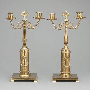 KANDELABER, ett par, empirestil, 1900-tal.