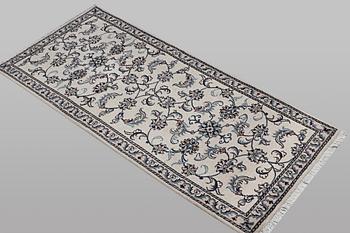 A runner carpet, Nain, part silk, ca 192 x 80 cm.