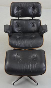 A Charles & Ray Eames 'Lounge Chair and Ottoman', Herman Miller, USA 1970's.