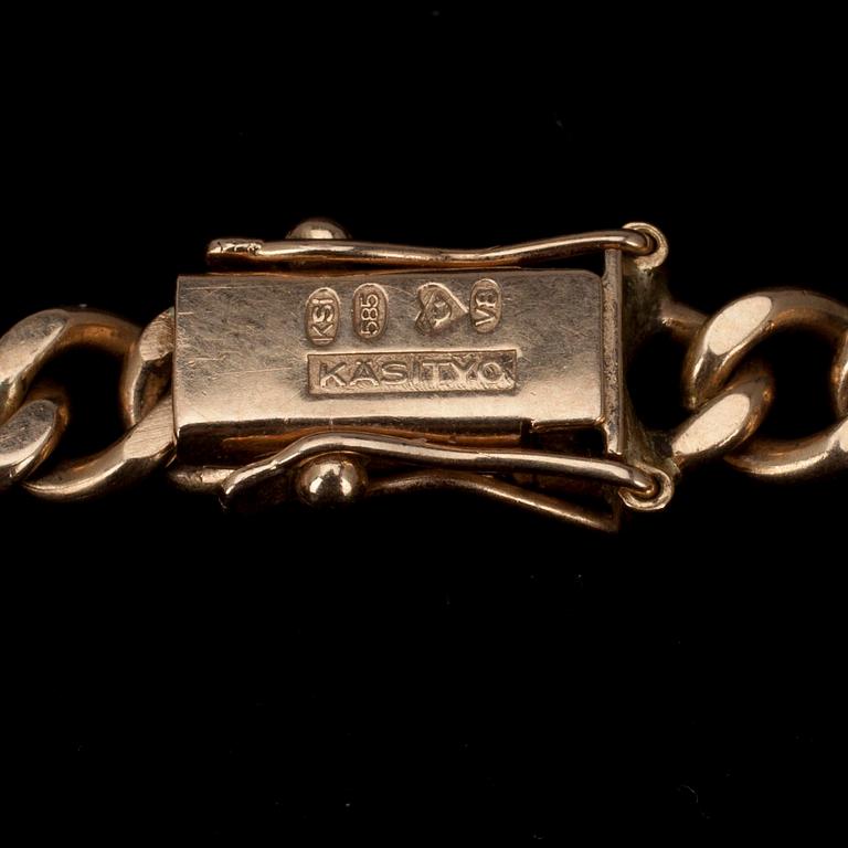 HALSKED, "pansar" 18K guld. Kultasepät Silvan Oy, Finland 1998 handgjord. Vikt 57,6 g.