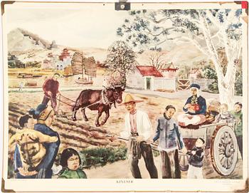 SKOLPLANSCHER, 3 st, Norstedt & Söner, 1900-talet mitt.