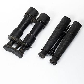 Kikare 2 st, Carl Zeiss Jena DE 10x50 samt en fransk 1800-talskikare.