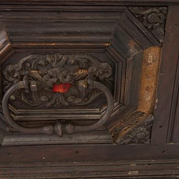 An oak chest dated 1761, Germany.