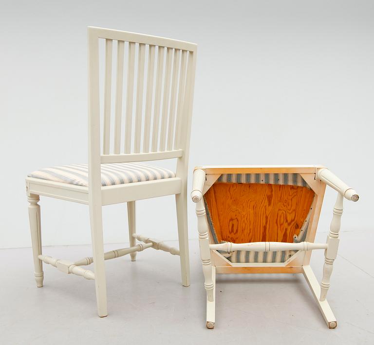 MATSALSMÖBEL, 5 delar, gustaviansk stil, 1900-talets mitt.