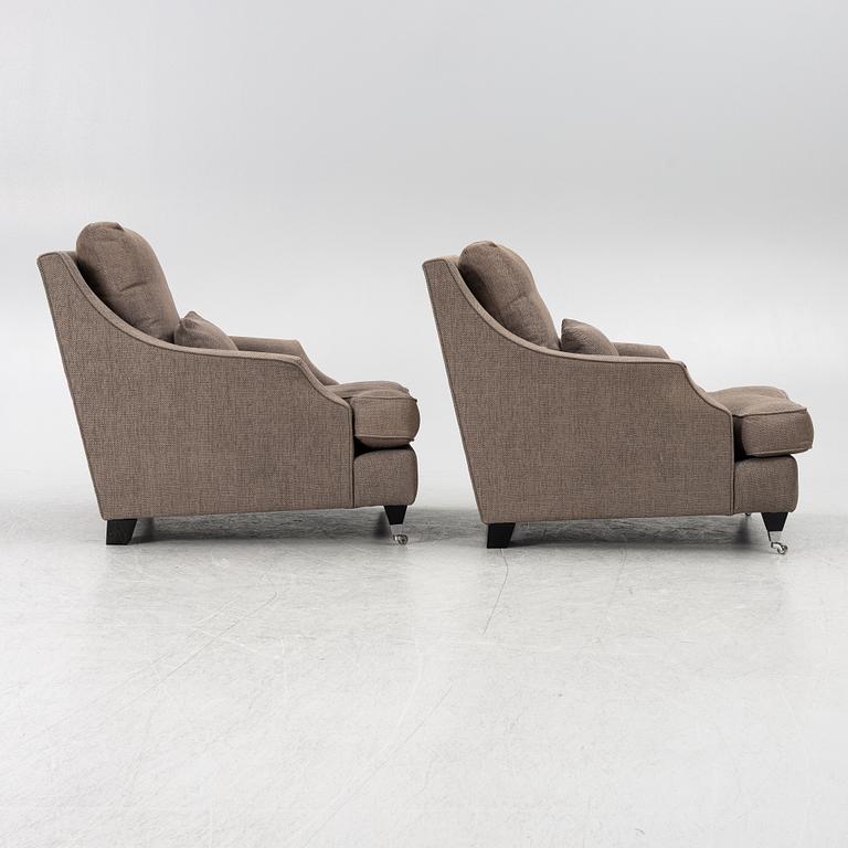 Fåtöljer med fotpallar, ett par, JIO möbler.