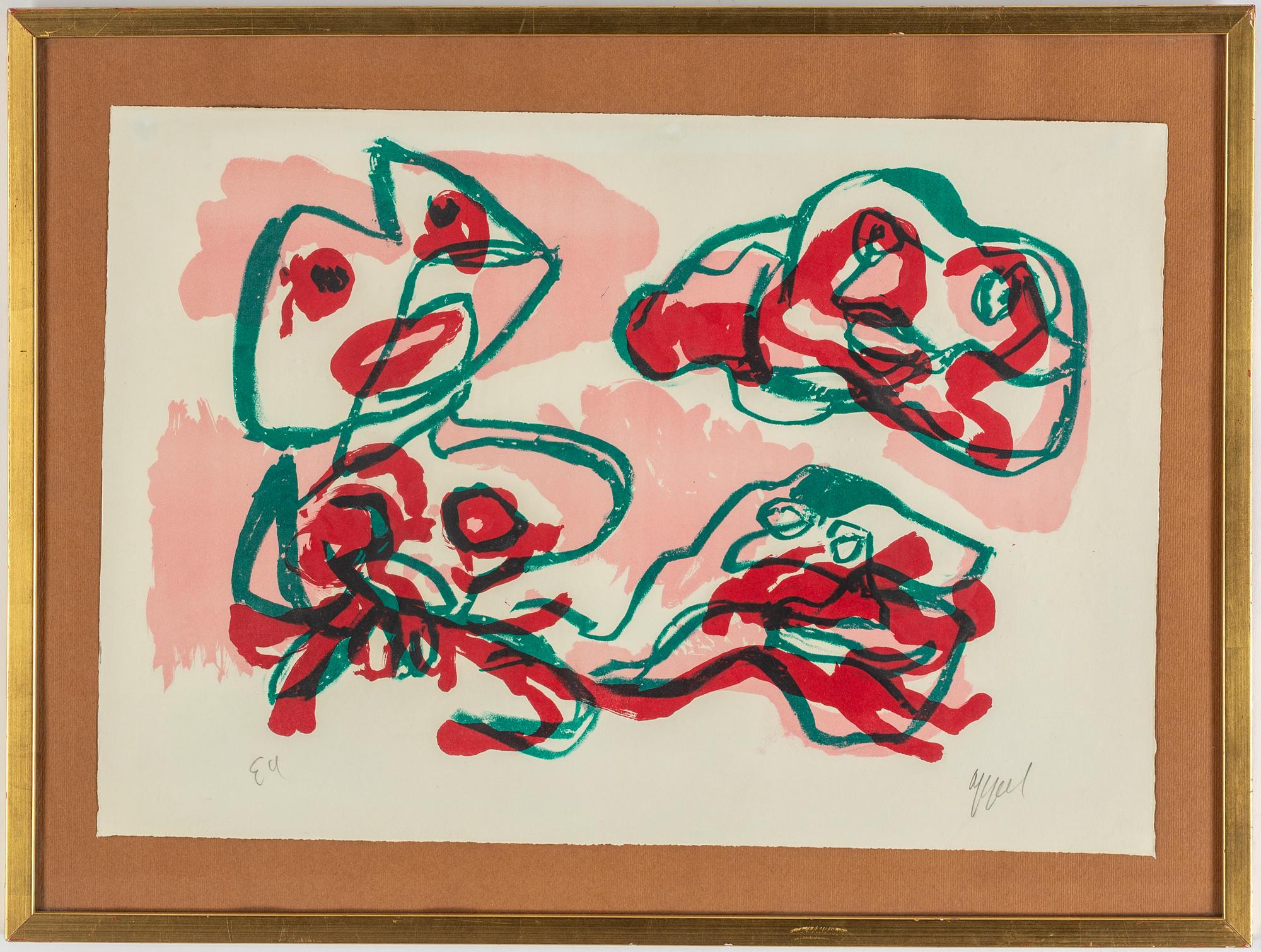 KAREL APPEL, lithograph in colours, signed appel and numbered ea in pencil.