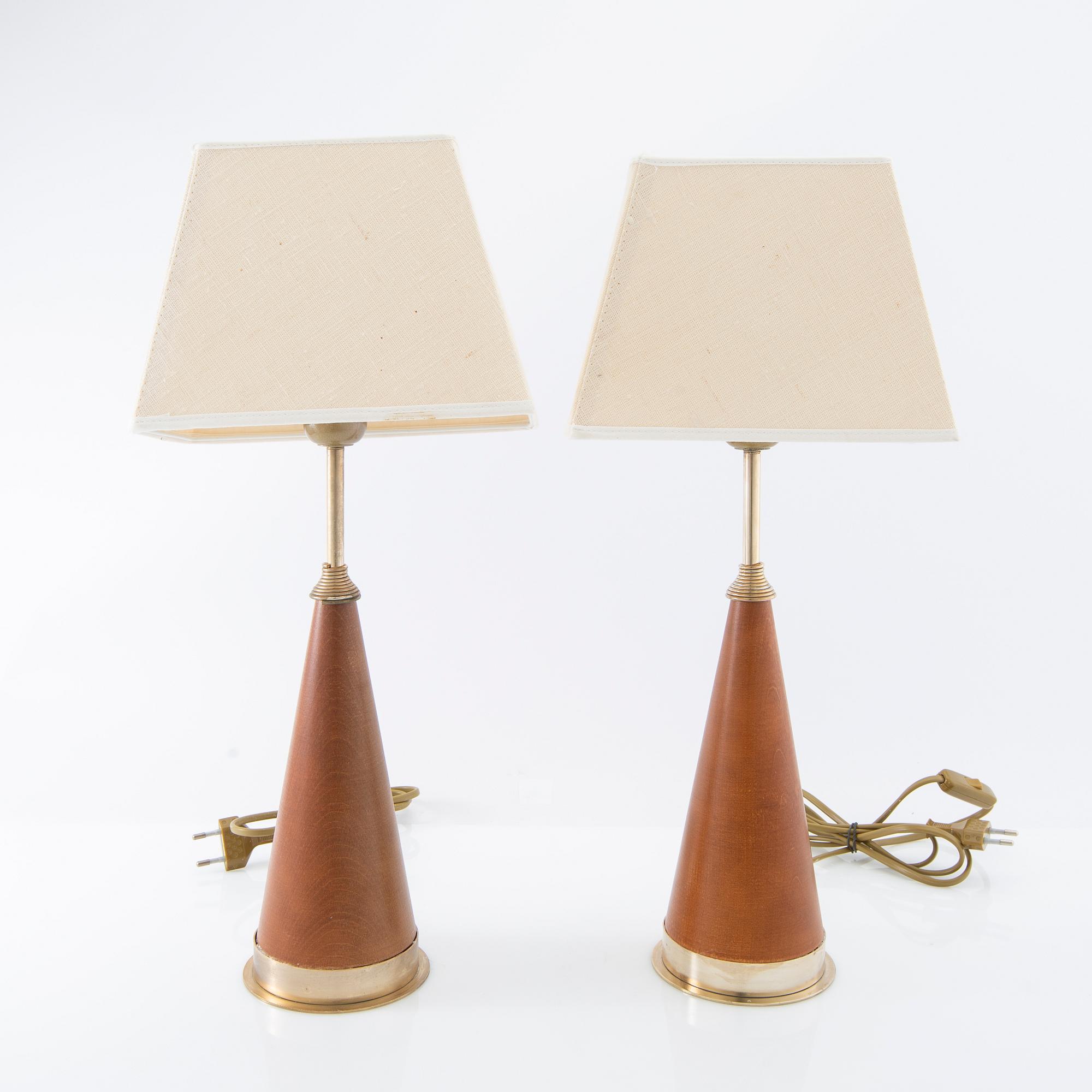 Table lamps a pair 1980s/90s.