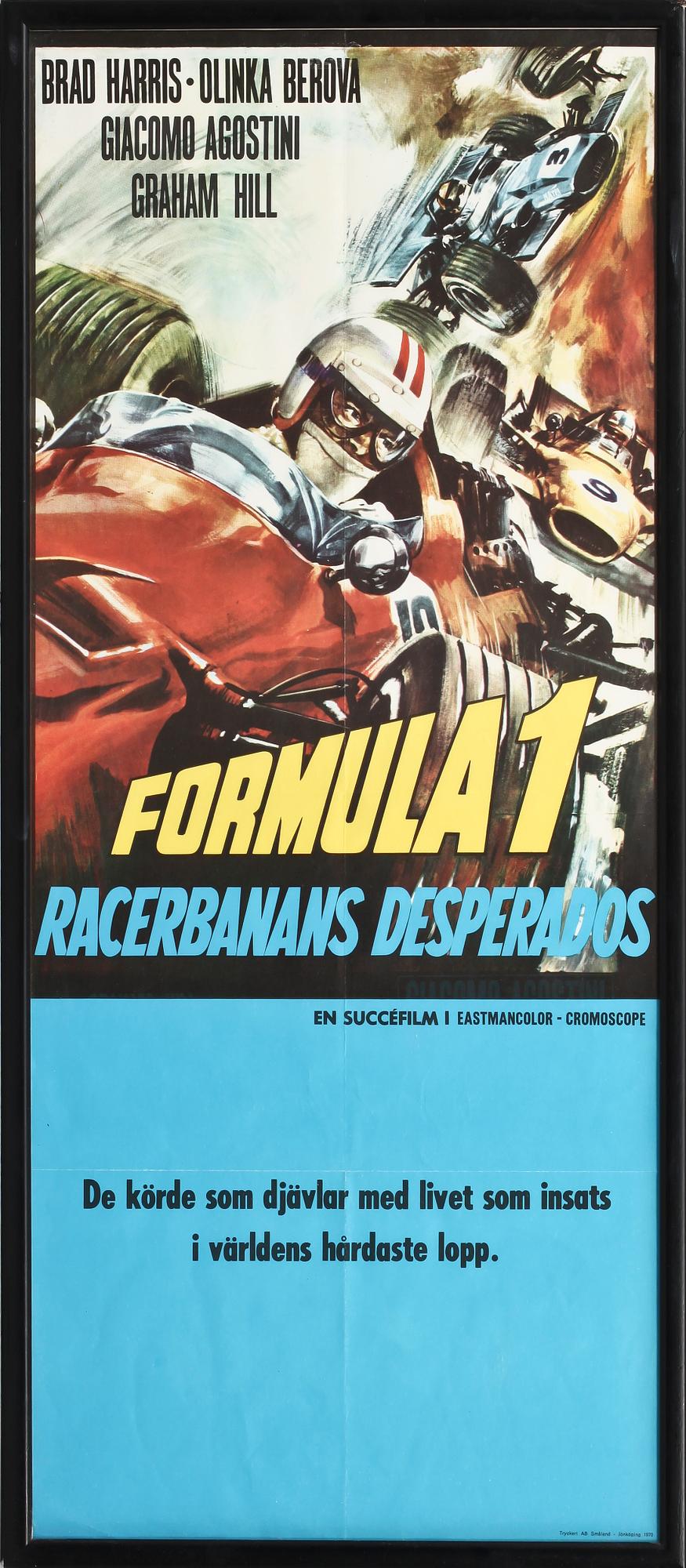 FILMAFFISCHER, 2 st, "Superfly T.N.T." och "Formula 1", 1970-tal.