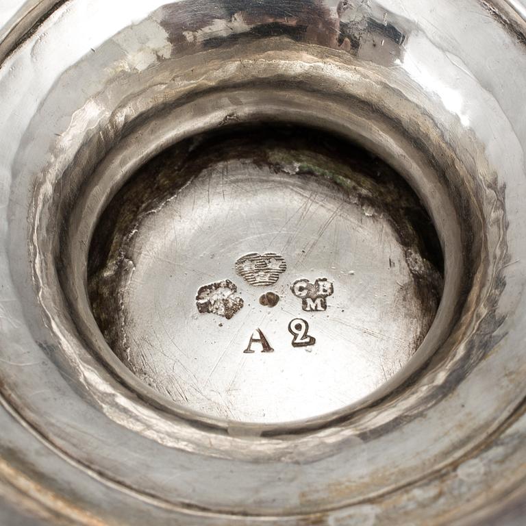 CHRISTOPHER BAUMAN, Hudiksvall 1788. Brännvinsskål, silver.