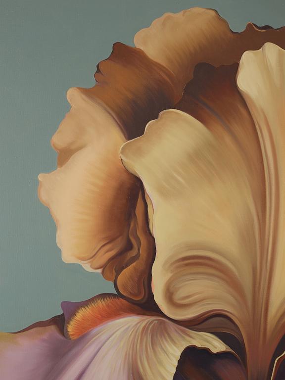 Lowell Nesbitt, signed and dated -75 verso. Oil on canvas.
