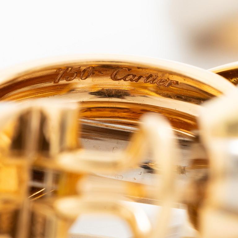 Cartier ett par örhängen "Trinity" 18K guld i tre färger.