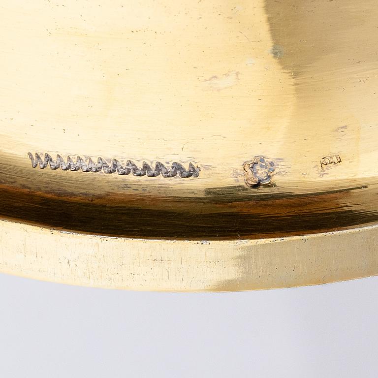 An Austrian late 19th century silver-gilt cup with cover, mark of Vincenz Czokally, Vienna.