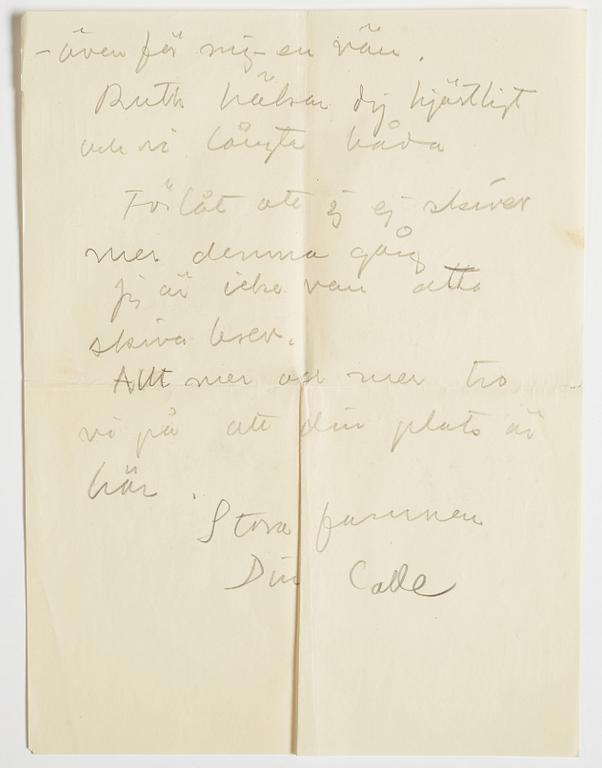 LETTER, from Carl Kylberg in Stockholm to GAN (Gösta Adrian-Nilsson) in Lund (Scania, south of Sweden), dated 9.2.(19)28.