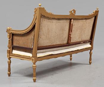 SALONGSGRUPP, 8 delar, Louis XVI-stil, 1900-talets första hälft.