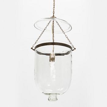 A glass hanging light, ealry 20th Century.