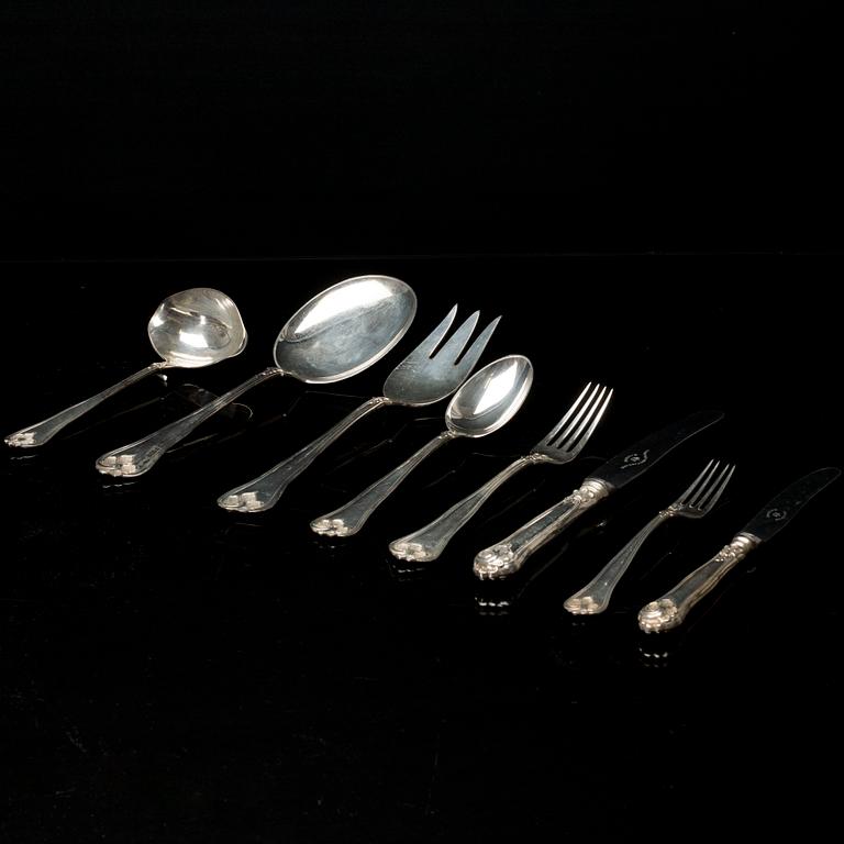 BESTICK ca 49 dlr silver svenska importstämplar 1900-tal.