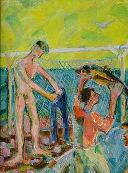 Reidar Särestöniemi, Fiskare med dagens fångst.