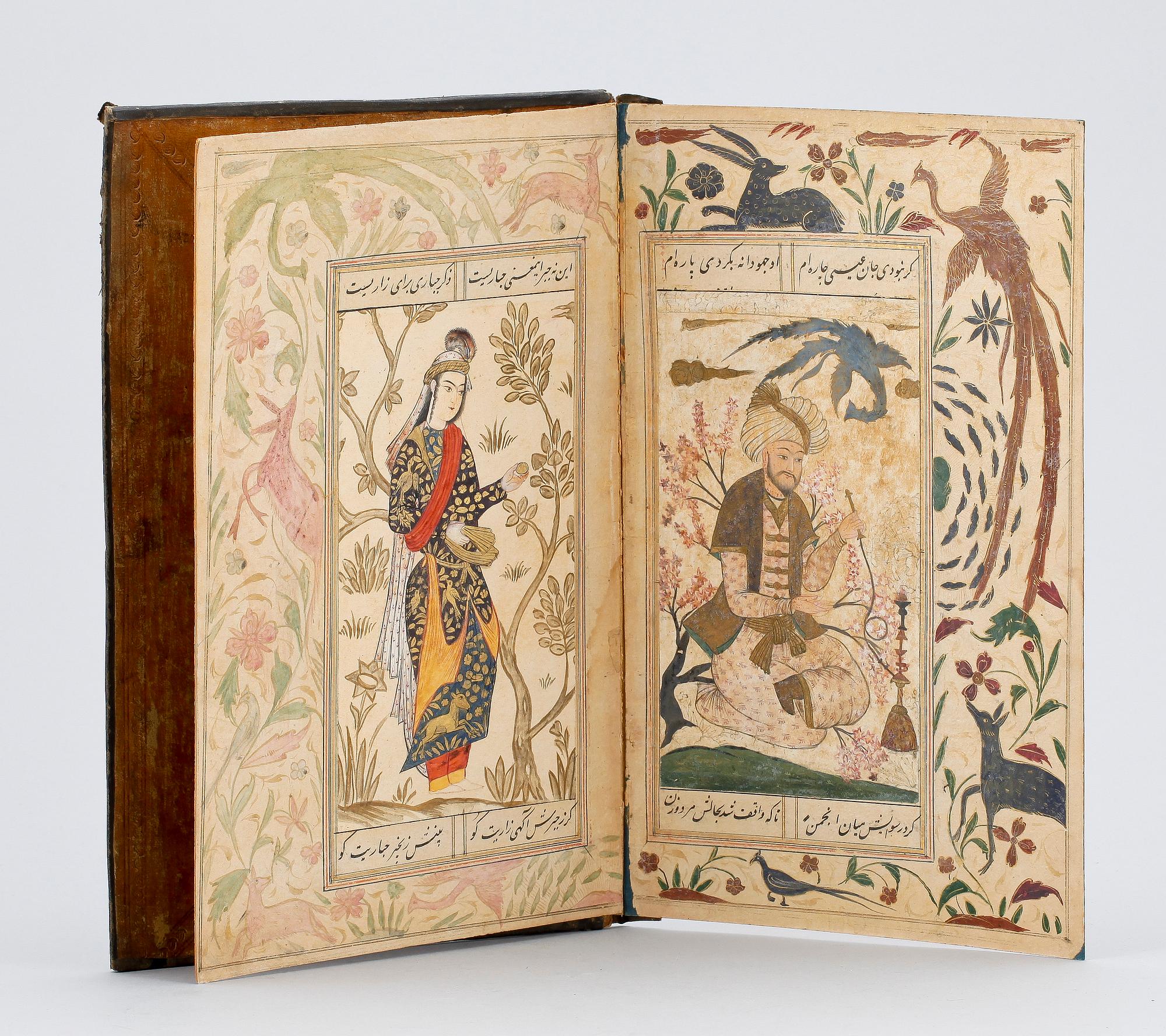 OKÄND KONSTNÄR, mapp med 6 gouacher, persien. 1800-tal.