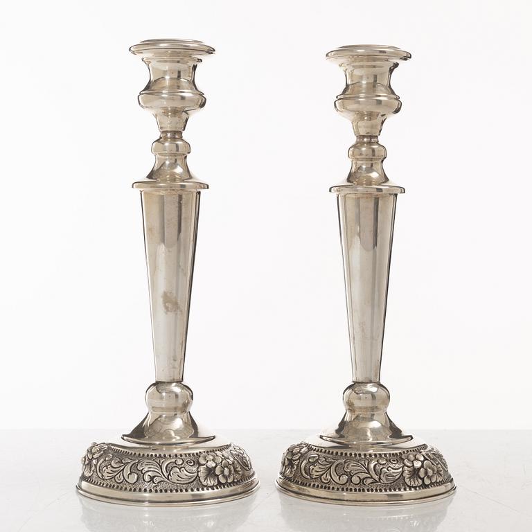 Ljusstakar, ett par, silver, 1900-tal.