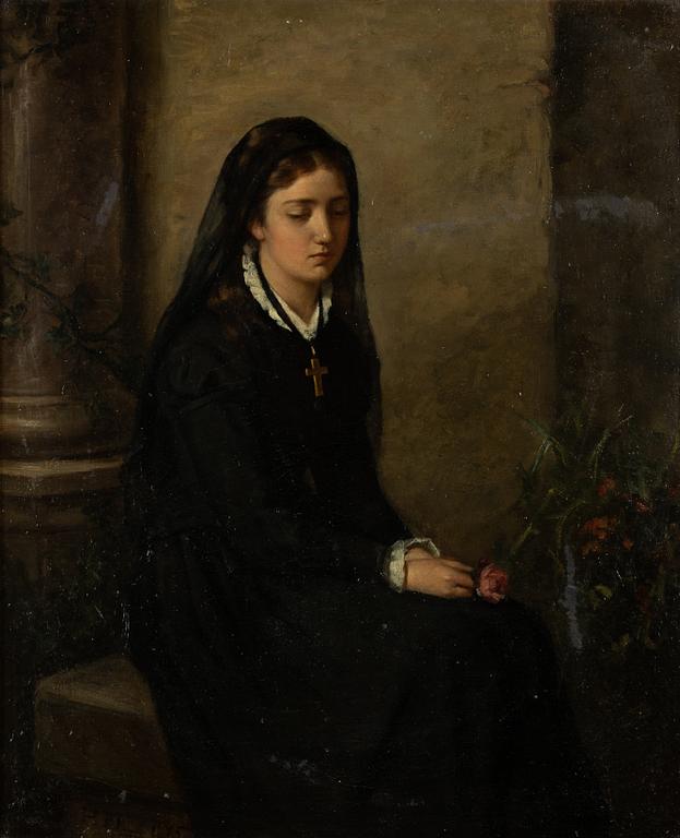 Unknown artist, 19th century, Mourning woman.