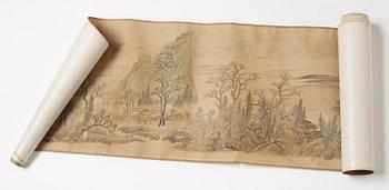 Yun Shouping (Nantian), attributed to, A Chinese scroll painting, attributed to Yun Shouping,  惲壽平; 1633 – 1690).