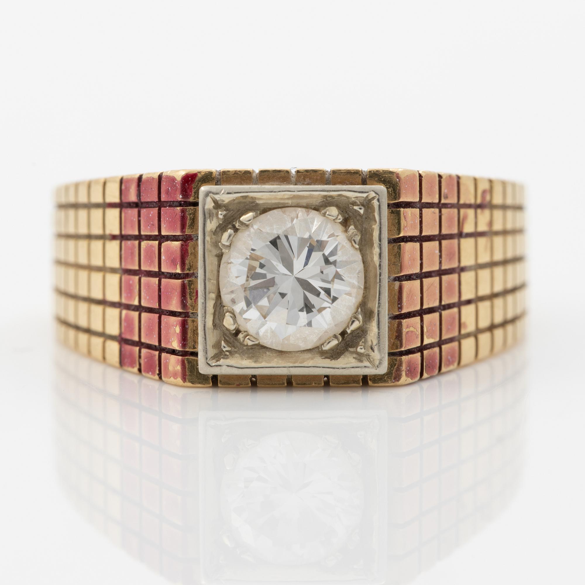 Ring, 18K gold with a brilliant-cut diamond.