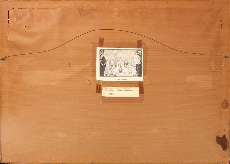 Oscar jacobsson, mixed media signed.