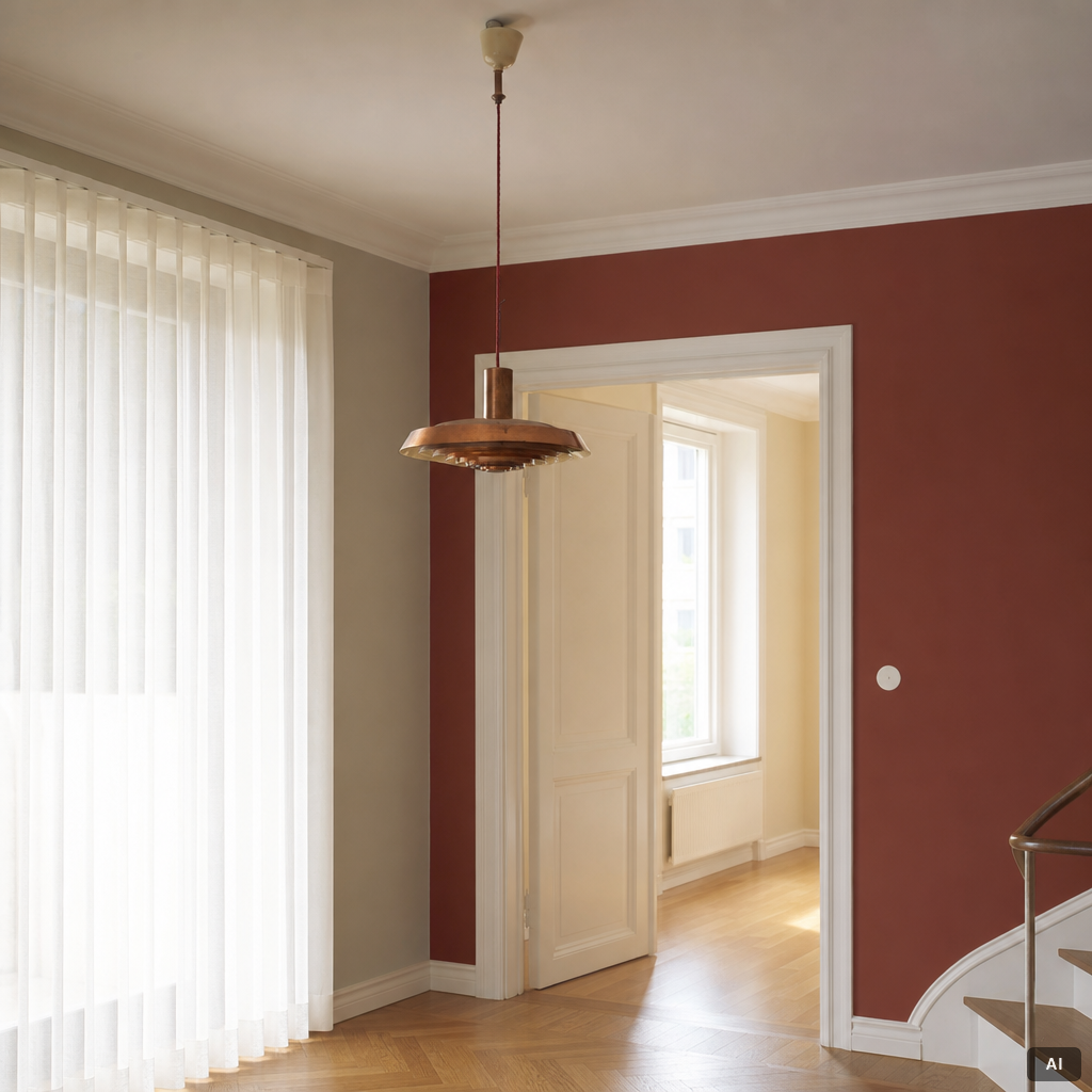 Poul Henningsen, a copper ceiling lamp "PH Tallerken", Louis Poulsen Denmark, second half of the 20th century.