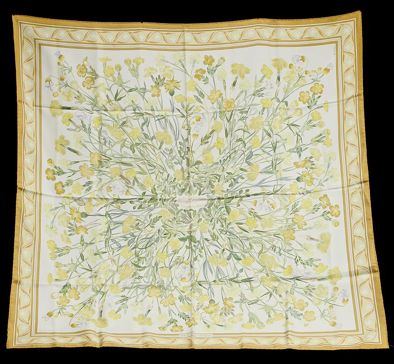 SCARF, siden, "Oeillets Sauvages", design Niki Goulandris , Hermès, Paris.