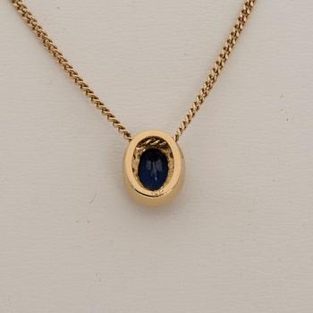 HÄNGE, fasettslipad safir, briljantslipade diamanter, 14K guld.