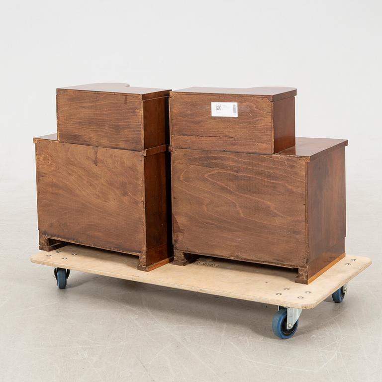 Bedside tables, a pair, Art Deco, first half of the 20th century.