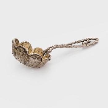 Grachev, a parcel-gilt silver sprinkle spoon, Saint Petersburg, around 1891.