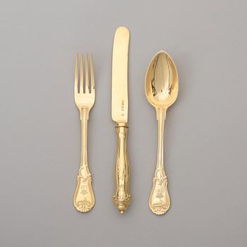 Francis Higgins III, dessertbestick, 72 delar, London 1879.