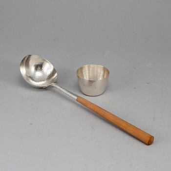 TAPIO WIRKKALA, scoop and goblet, silver 1979 and 1989.