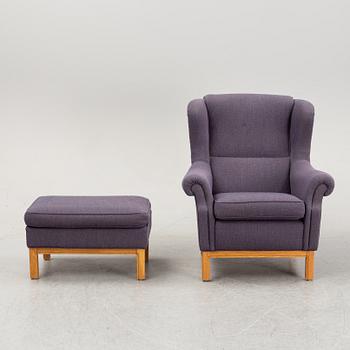 Easy chair and foot stool by Arne Norell, late 20th century.