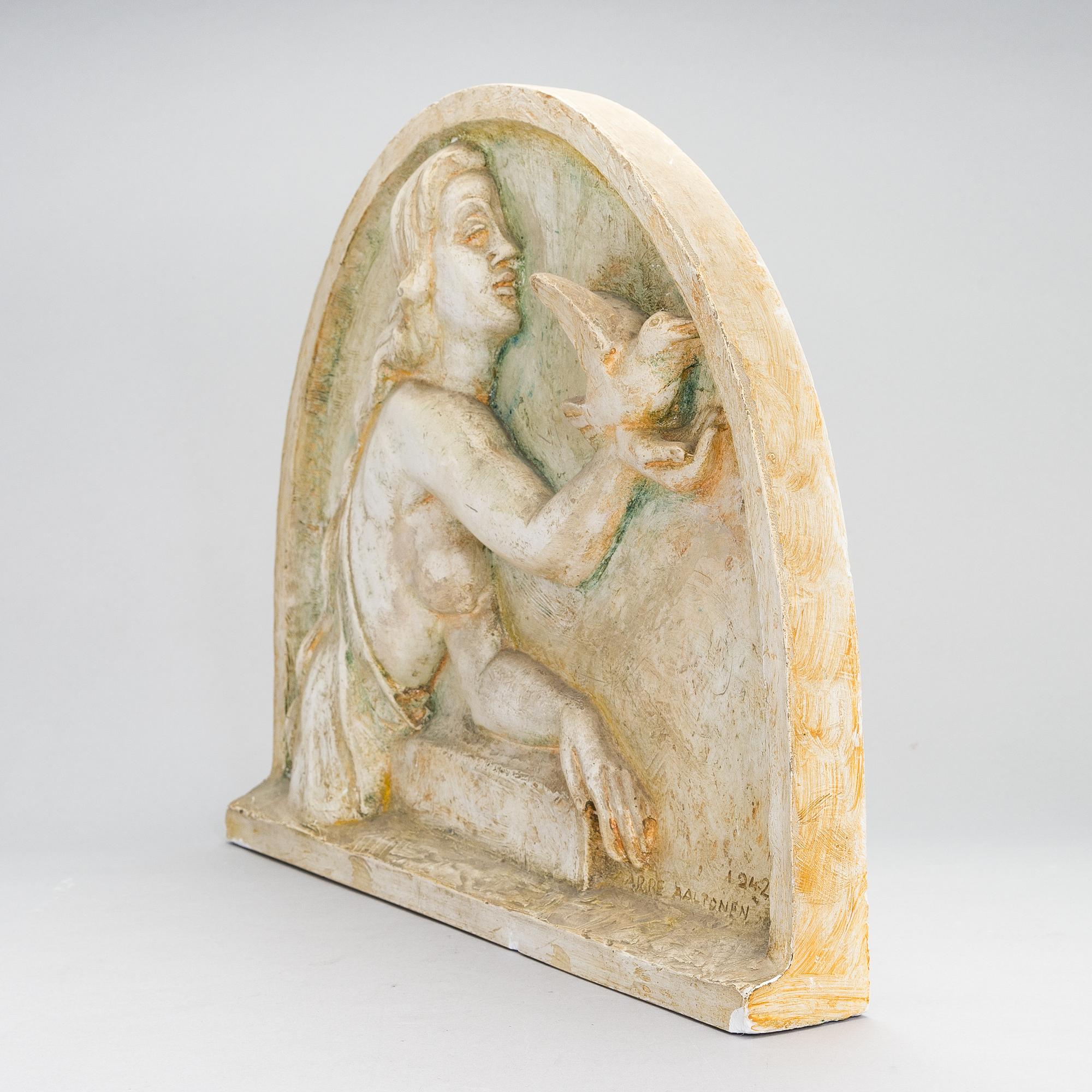 Aarre Aaltonen, a gypsum relief signed and dated 1942.