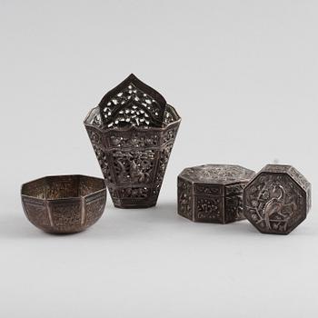 PARTI SILVER, 4 delar, 1900-tal, vikt 225 g.