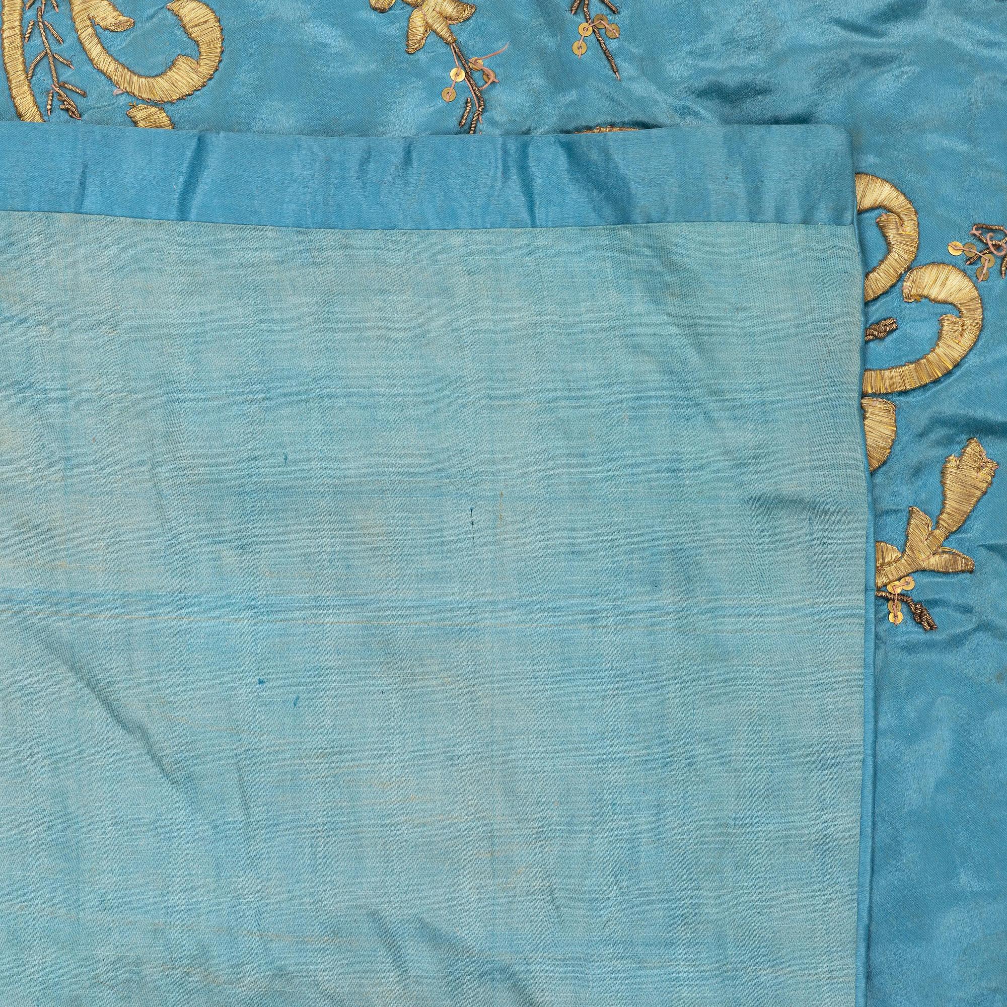 A silk and metal thread embroidery, Ottoman Empire, c. 193 x 148 cm.