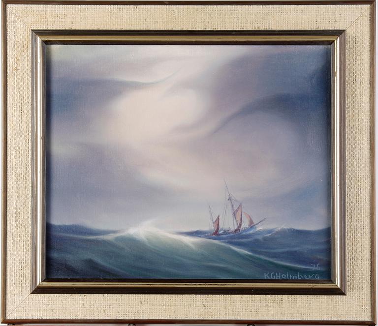 HOLMBERG, KARL GUSTAV, olja på duk, sign o dat 1976, även a tergo.