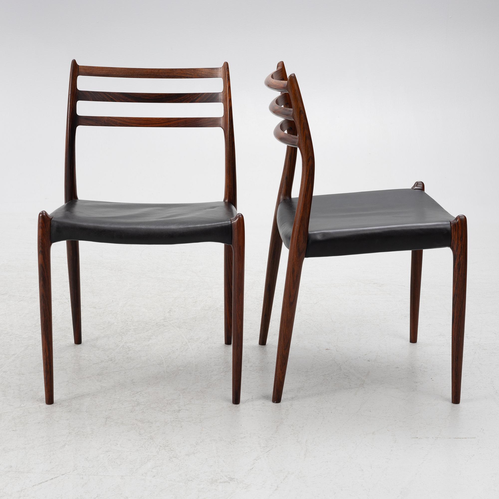 Niels Otto Møller, a five-piece dining suite, JL Møller, Denmark, 1965.