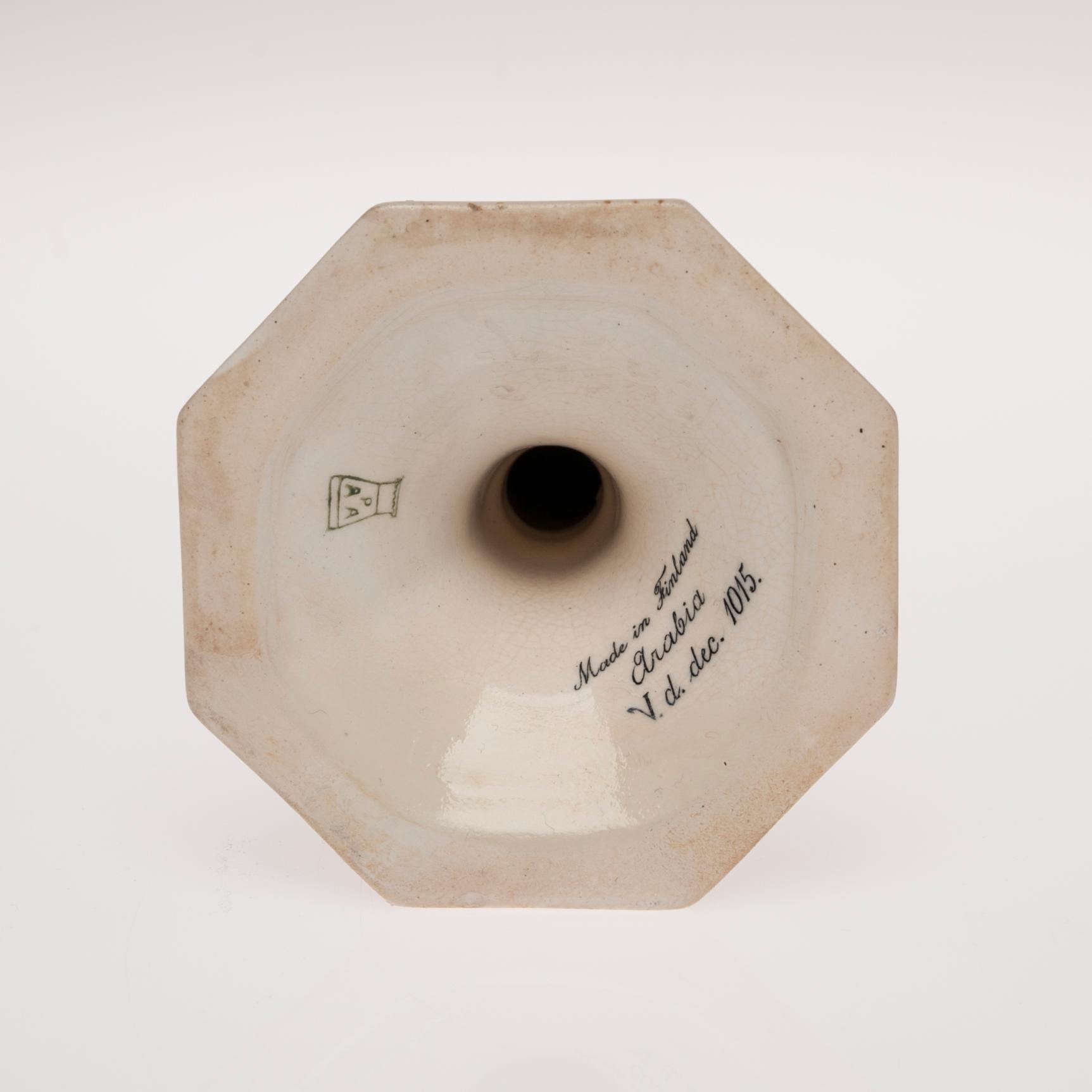 LJUSSTAKE, porslin,"Fennia", Arabia 1917-27, Finland.