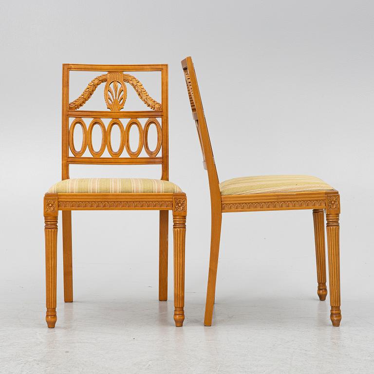 Stolar, 6 st, gustaviansk stil, 1900-talets andra hälft.