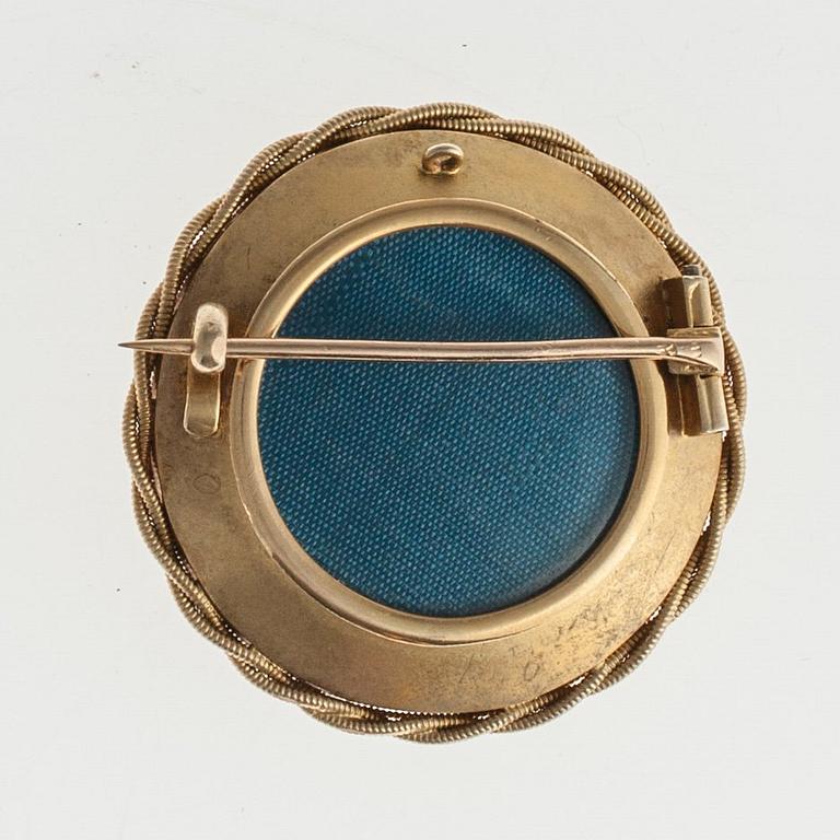 RINTANEULA, 18K kultaa, vanhahiontainen timantti n. 0.35 ct. 1800-luvun loppu. Paino 14,2 g.